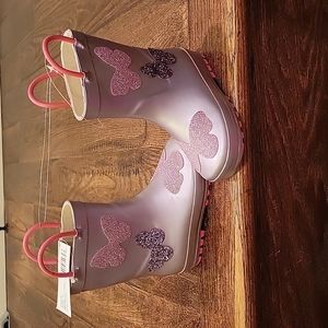 Lilly of NY metallic pink rain boots for toddler girls, Size 6